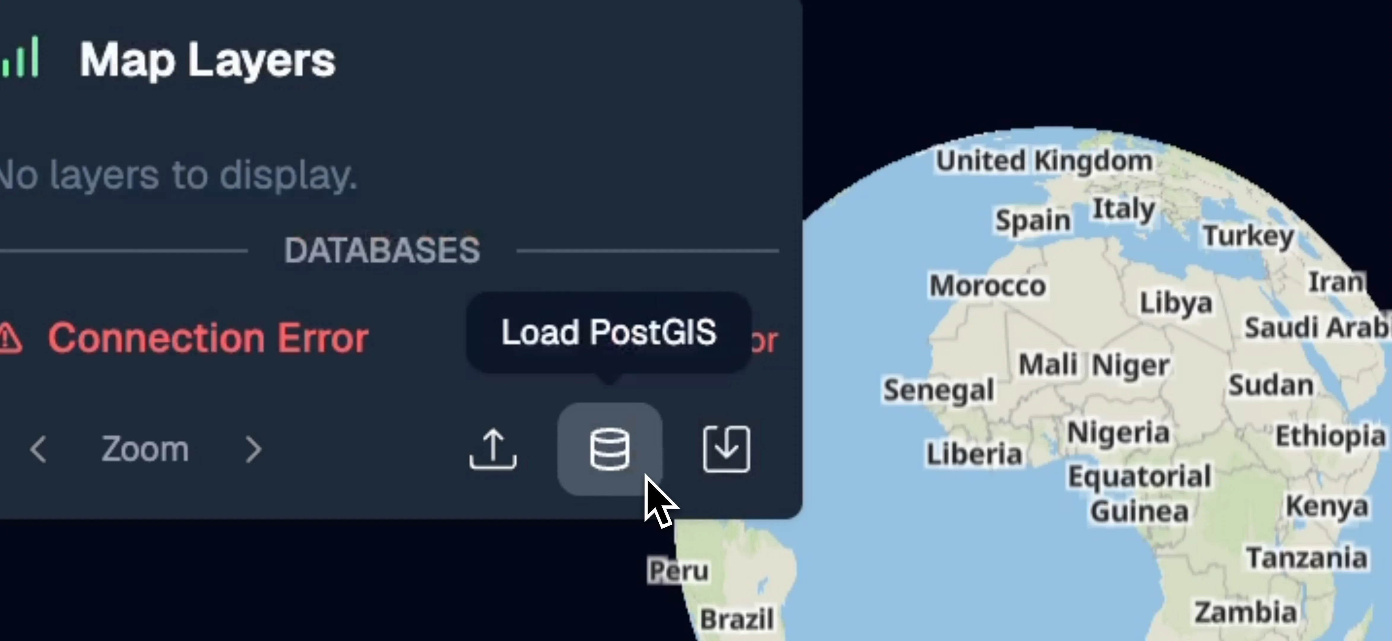 Click the Add PostGIS button