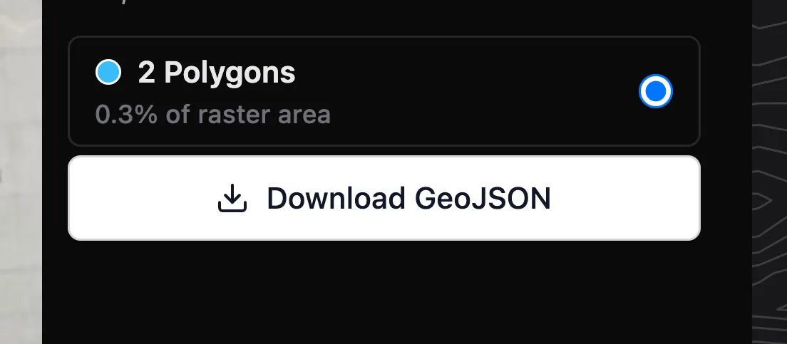 the option menu for different segment outputs