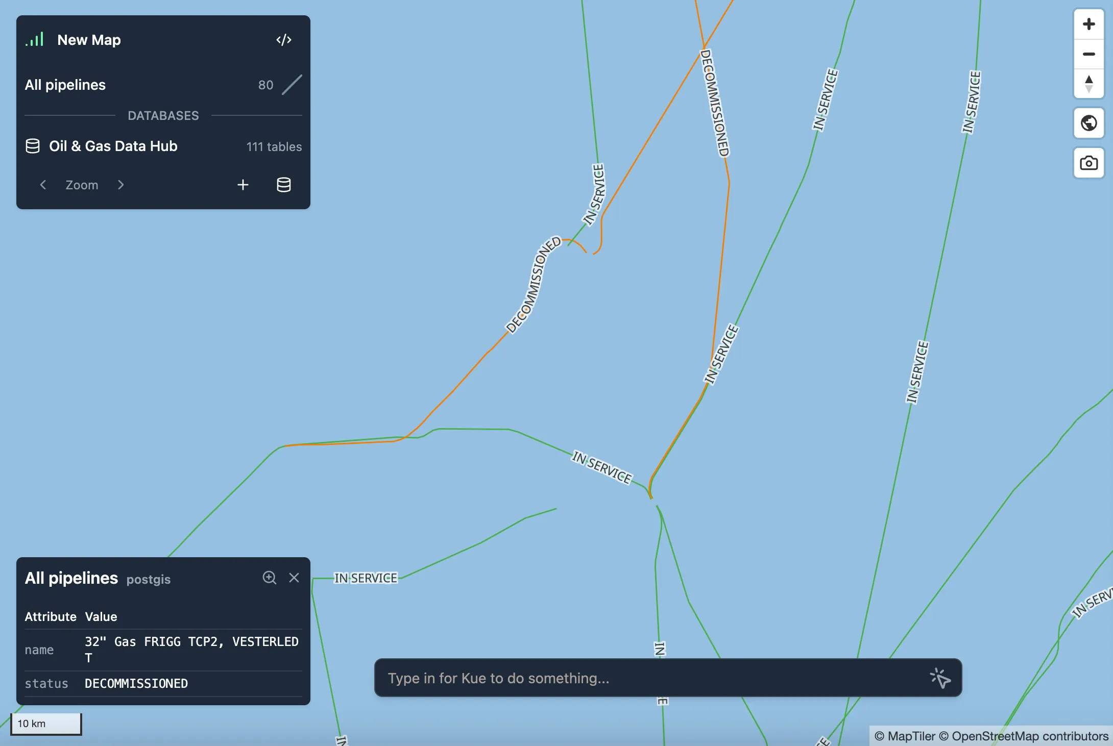 Kue creating labels for layers from PostGIS