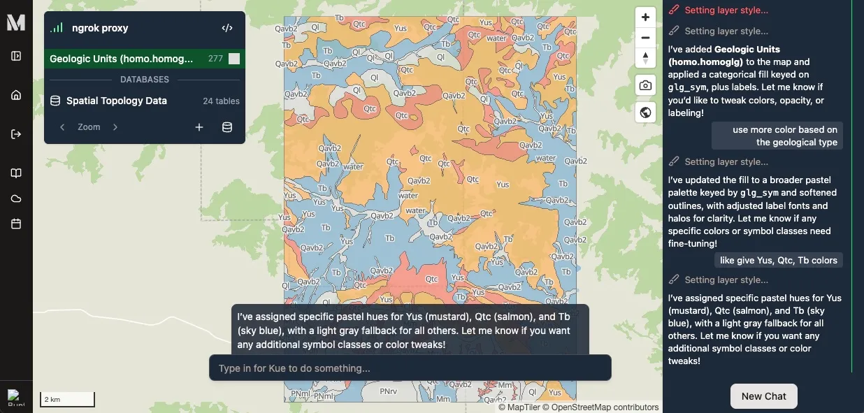 ngrok PostGIS connection details