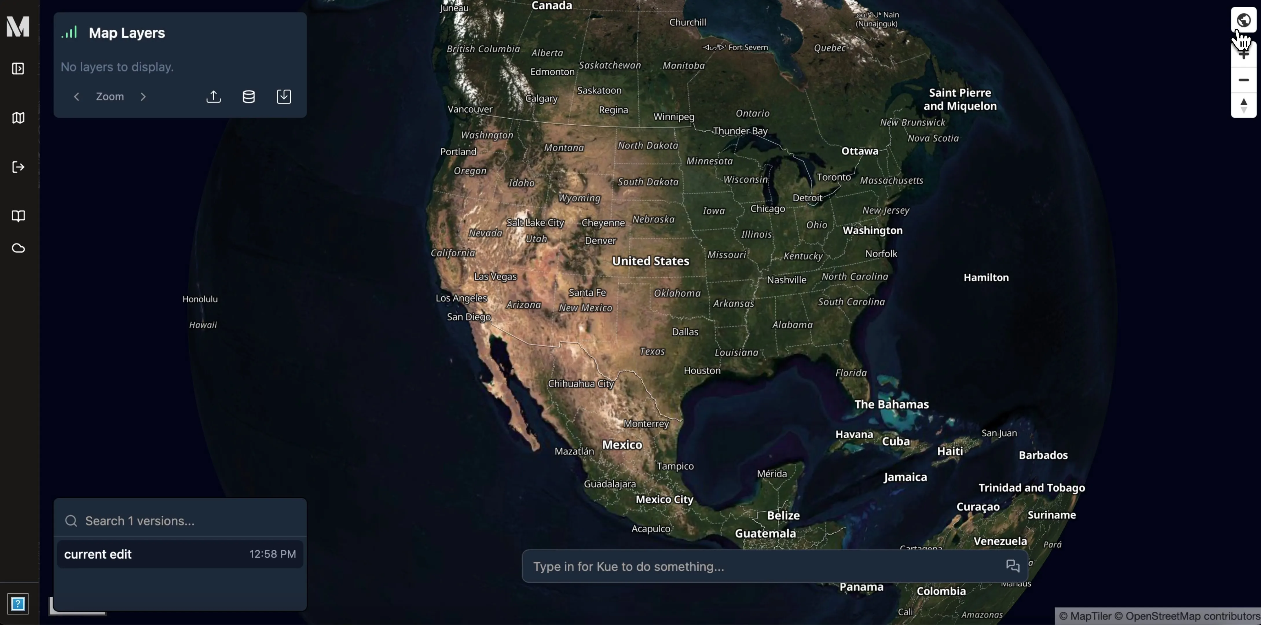 satellite basemap via MapTiler