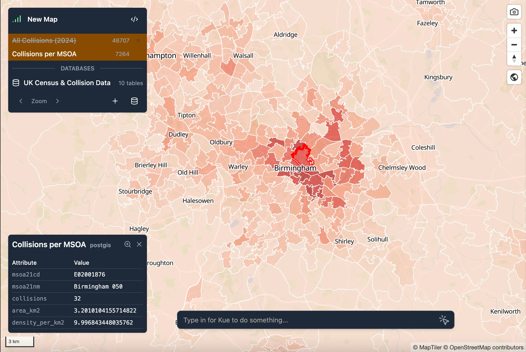 Kue creating and styling new layers from PostGIS
